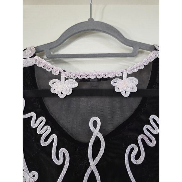 Andrea Rosati Black White Sheer Blouse, Size XL - Picture 8 of 11